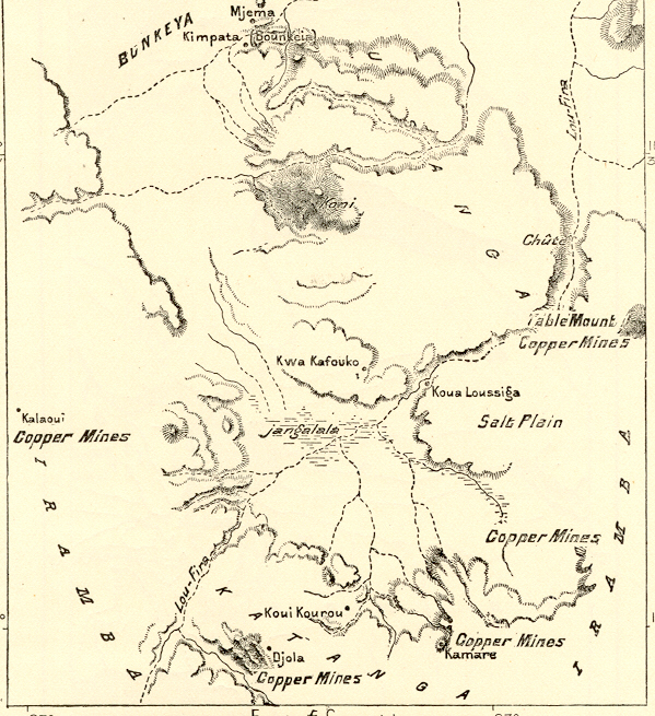 Historic photograph of copper mines in Katanga, Congo